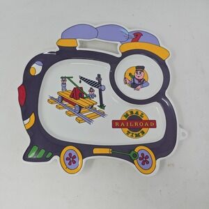 Oneida 1994 Meal Time Railroad Train Divided Plate Plastic Vintage
